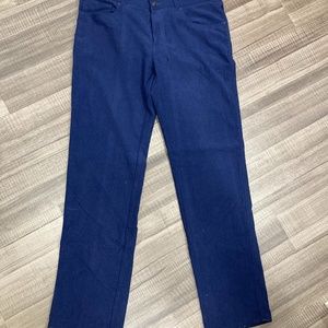 Men’s Peter Miller 5 pocket NAVY stretch fine Cord pant.